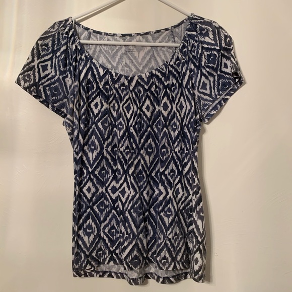 Style & Co. Tops - Blue & White Tribal Blouse